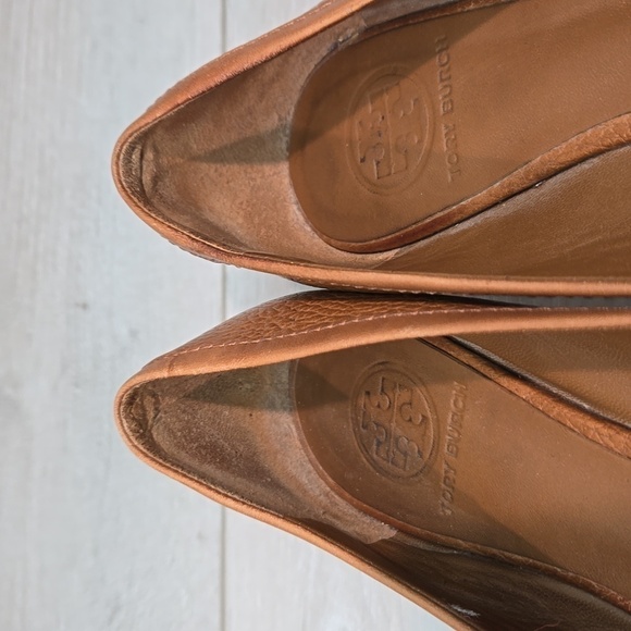 Tory Burch Womens Clines Logo Open Toe Flats Loafer Slip on shoes sz 10M - Picture 5 of 16